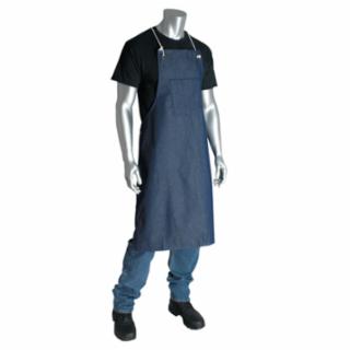 Blue Denim Apron, 28 in W x 36.5 in L, Blue