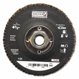 Abrasive High Density Flap Disc, 4-1/2 in dia, 40 Grit, 5/8-11 arbor, 12000 RPM, Type 27 (10 Pack)