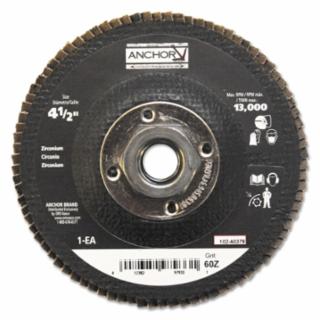Abrasive High Density Flap Disc, 4-1/2 in dia, 60 Grit, 5/8 in - 11 arbor, 12000 RPM, Type 27