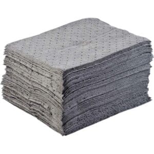 Brady Heavy Absorbent Pads, Grey, 15" x 17" (100 Pads)